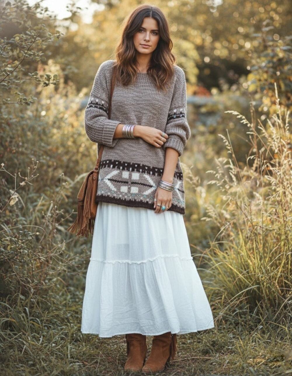 Free People Oversized Fair Isle Wool Mohair Slouchy Knit Sweater Womens Size XS